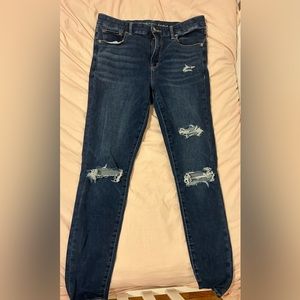 American Eagle, Size 12 Luxe Stretch ripped jeggings, high rise